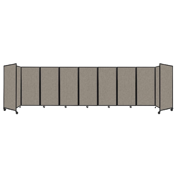Room Divider 360 Folding Portable Partition 25' x 6' Warm Pebble Fabric